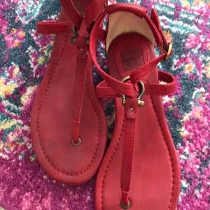 Frye red sandals